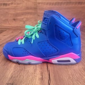 Nike Air Jordan 6 Retro Game Royal 2014 GS Size 6y 543390 439